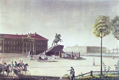 Vista di Piazza San Pietro il Grande e del Senato di San Pietroburgo, pubblicata da Boyer, Londra 1815 da English School