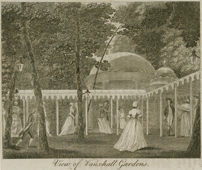 Veduta dei Giardini di Vauxhall, Londra da English School