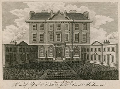 Vista di York House (poi The Albany), casa del defunto Lord Melbourne da English School