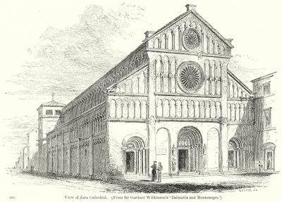 Veduta della cattedrale di Zara (incisione) da English School