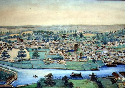 Veduta di una Città e Fiume, c.1830 da English School