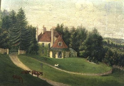 Vista di una casa e di un giardino da English School