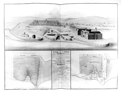 Veduta del cantiere navale di Plymouth, 1608 da English School