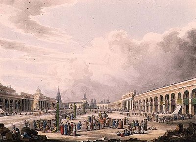Vista della Grande Piazza con i negozi a Mosca, tavola 3 da 