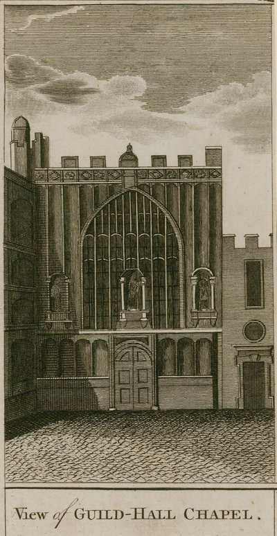 Vista della Cappella della Guildhall, Londra da English School