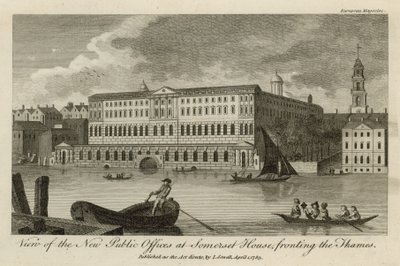 Vista dei nuovi uffici pubblici a Somerset House, di fronte al Tamigi da English School