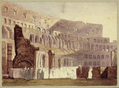 Vista del Colosseo Romano, c.1800 da English School