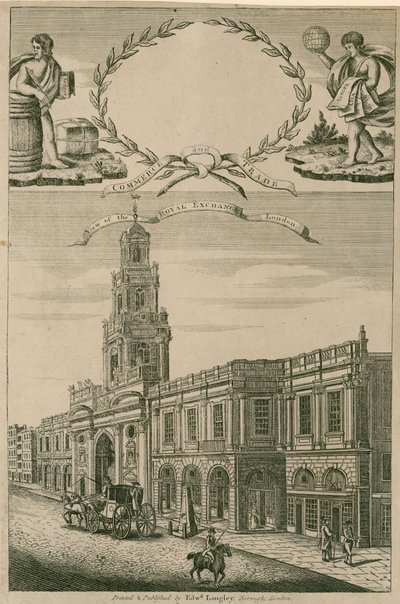 Vista della Royal Exchange, Londra da English School