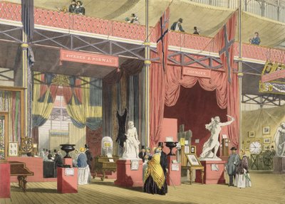 Vista delle sezioni di Svezia, Norvegia e Danimarca alla Grande Esposizione del 1851, da Dickinsons Comprehensive Pictures da English School
