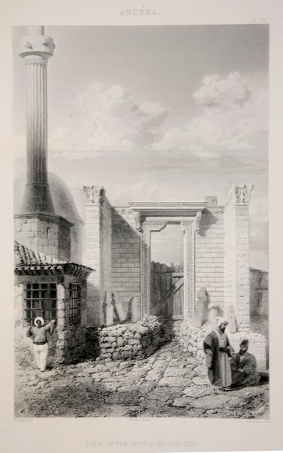 Veduta del Tempio di Augusto, pub. 1863 da English School