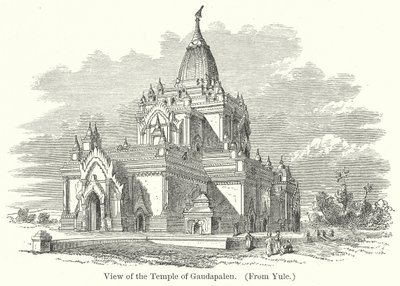 Veduta del Tempio di Gaudapalen (incisione) da English School
