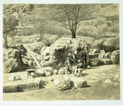 Vista del Tempio di Marte, da A History of Discoveries at Helicarnassus, Cnidus, & Branchidae, di Charles Thomas Newton, pub. 1862 da English School