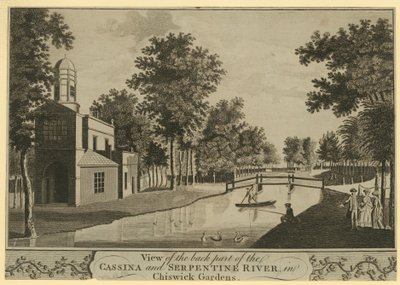 Vista della parte posteriore della Cassina e del fiume Serpentine da English School