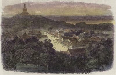 Vista dei giardini e del tempio buddista nella Città Imperiale da English School