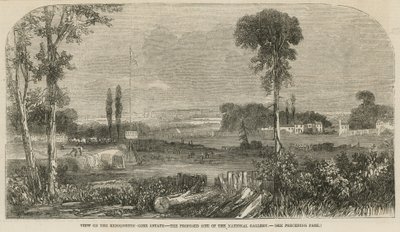 Vista sulla tenuta di Kensington Gore, il sito proposto per la National Gallery da English School