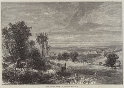 Veduta del fiume ad Asuncion, Paraguay (incisione) da English School