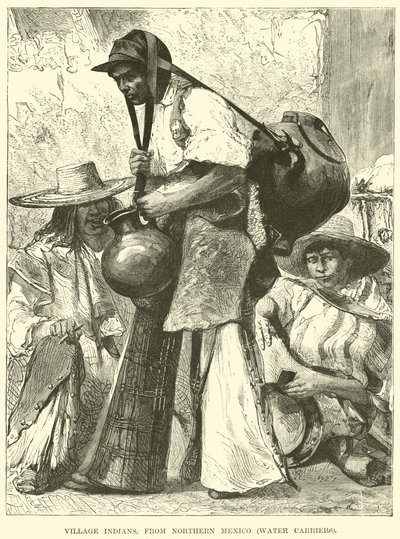 Indiani del villaggio, dal Nord del Messico, portatori d