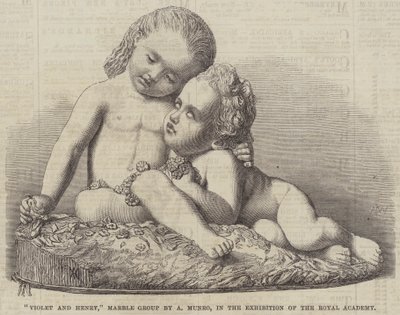 "Violet e Henry," gruppo in marmo di A Munro, nell