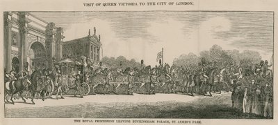 Visita della Regina Vittoria alla Città di Londra, lasciando Buckingham Palace da English School