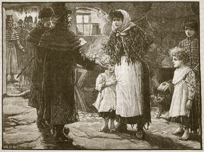 Visita del Prorettore delle Decime, Irlanda, 1832, illustrazione da Cassells Illustrated History of England da English School