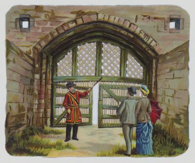 Visita alla Torre di Londra, ritaglio vittoriano da English School