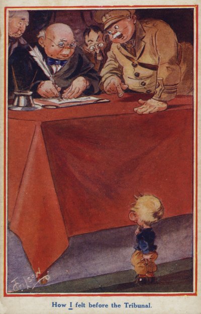Cartolina di propaganda della Prima Guerra Mondiale di un obiettore di coscienza da English School