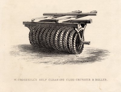 Frantumatore di zolle autopulente e rullo di W. Crosskill da English School