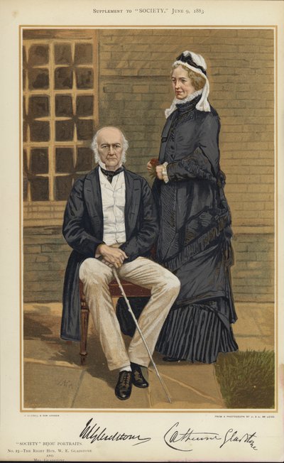 W E Gladstone e Mrs Gladstone da English School