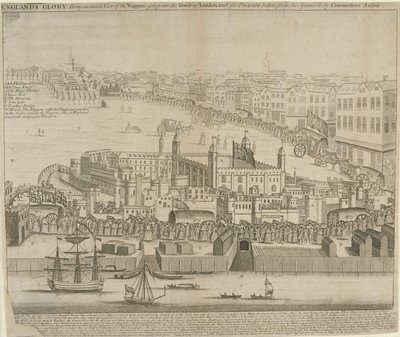 Carri di tesori portati nella Torre di Londra, 1744 da English School