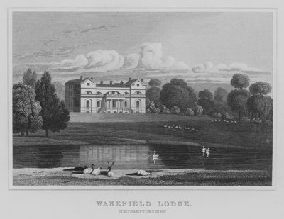 Wakefield Lodge, Northamptonshire (incisione) da English School