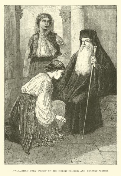 Popa valacco, prete della Chiesa greca, e contadine da English School