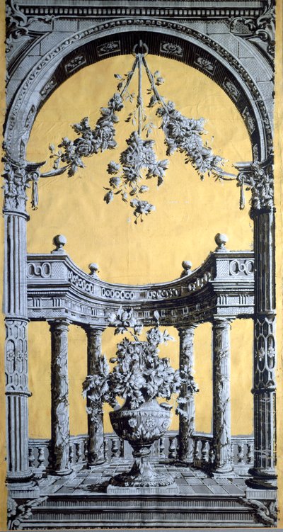 Carta da parati, c.1790 stampa chiaroscuro da xilografia, da Bourton-on-the-Water da English School