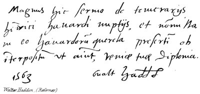 Walter Haddon, (Riformatore) da English School
