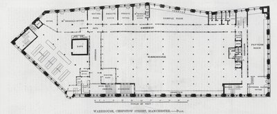 Magazzino, Chepstow Street, Manchester (incisione) da English School