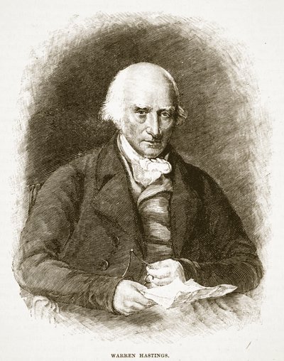 Warren Hastings, illustrazione da Cassells Illustrated History of England da English School