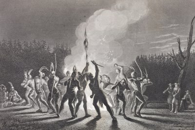 Washington e Fairfax a una danza di guerra indiana, 1748, da 