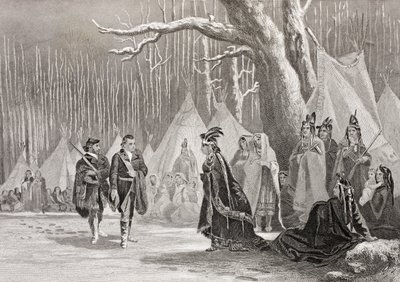 Washington e Gist visitano la regina indiana Alliquippa, da 