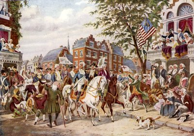Ingresso di Washington a New York, 23 aprile 1789 da English School