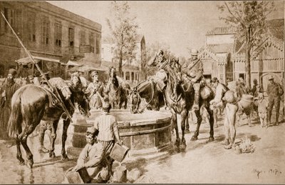 Acqua per uomo e bestia: una scena tipica a Salonicco, 1914-19 da English School