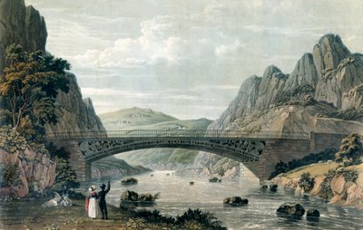 Ponte di Waterloo sul fiume Conwy, Galles da English School