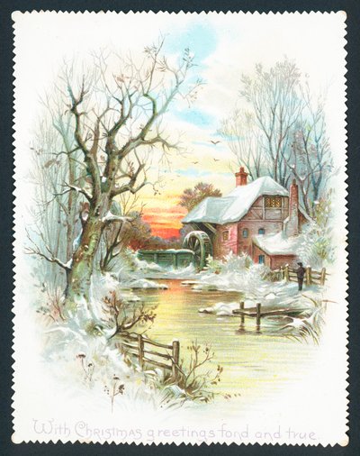 Mulino ad acqua sul fiume da English School