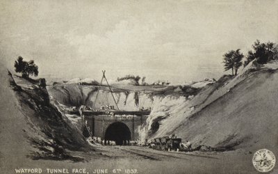 Faccia del Tunnel di Watford, 6 giugno 1837 da English School