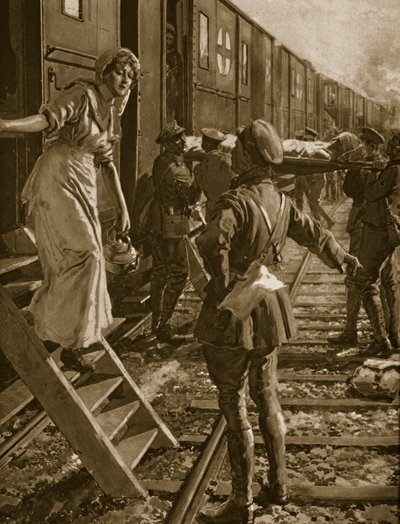 Calvario lungo la strada in Francia, 1914-19 da English School