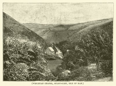 Cappella Wesleyana, Sulby-Glen, Isola di Man (incisione) da English School
