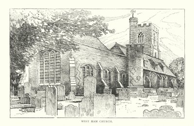 Chiesa di West Ham (incisione) da English School