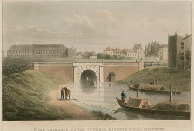 Ingresso ovest del tunnel, Regents Canal, Islington, Londra da English School