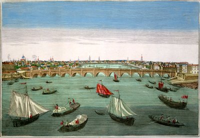 Ponte di Westminster, Londra, inizio a metà del XVIII secolo da English School