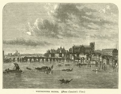 Ponte di Westminster, dalla vista di Canaletti da English School