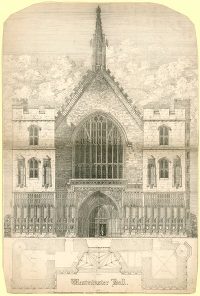 Westminster Hall, Londra, inclusa una pianta dell