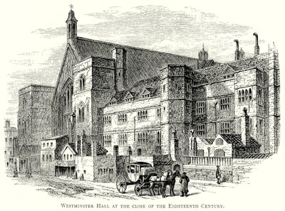 Westminster Hall alla fine del XVIII secolo (incisione) da English School